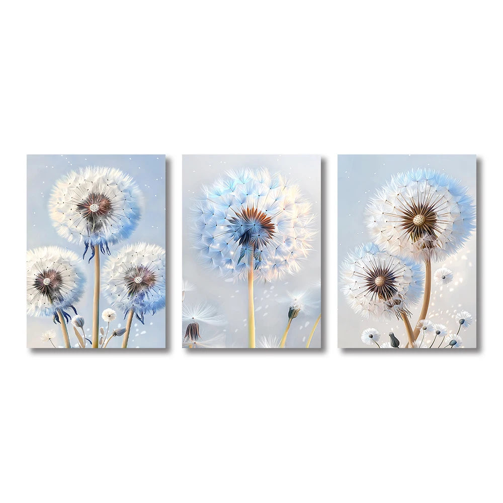 This paired canvas set explores the delicate poetry of wildflowers.