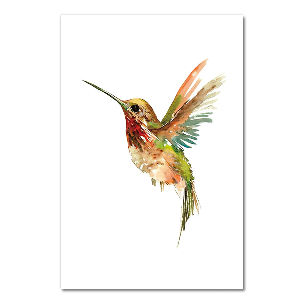 Captivating abstract watercolor prints celebrating avian elegance in jewel-toned splendor.