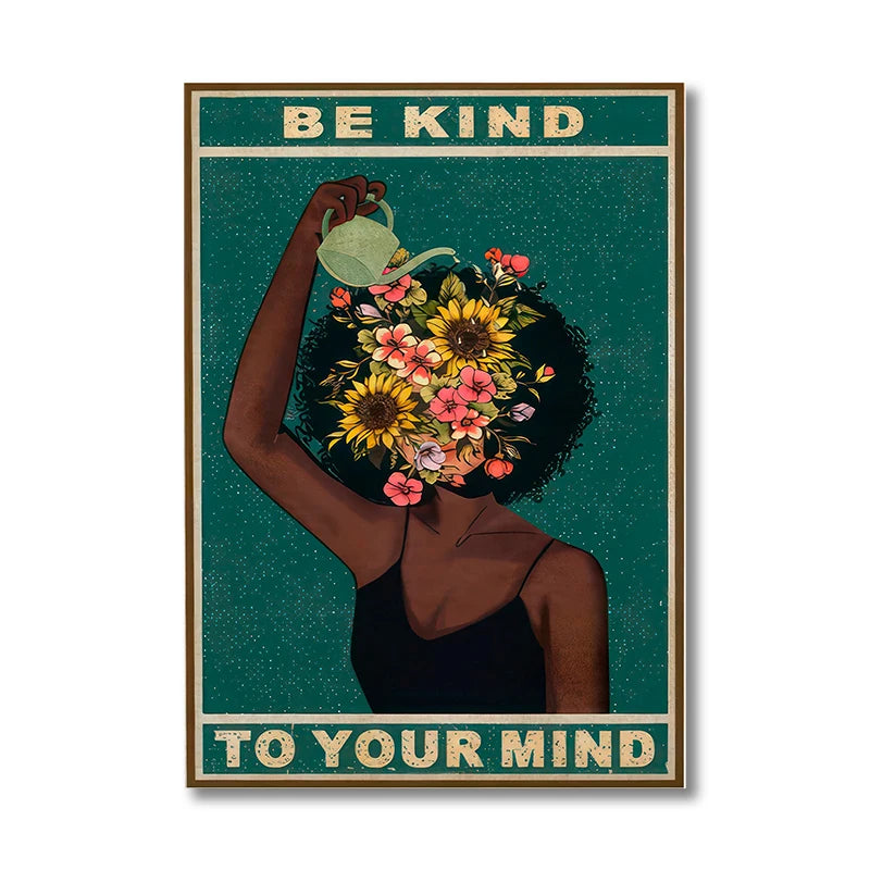 A delightful blend of surrealism and motivational vibes, with a heavy nod to retro aesthetics.