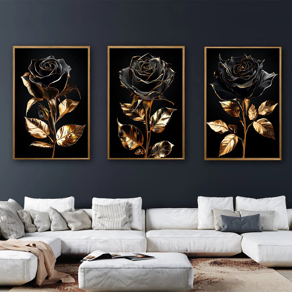 Ebony Rose in Gilded Splendor