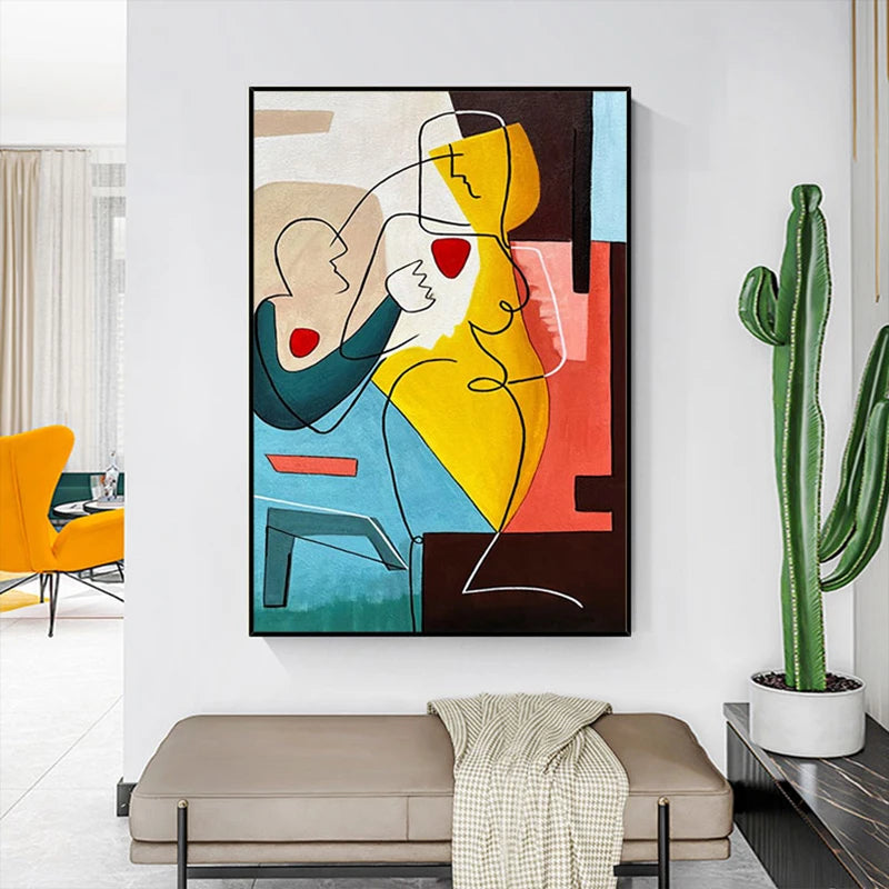 A series of fluid, organic shapes intertwined in a vertical composition.