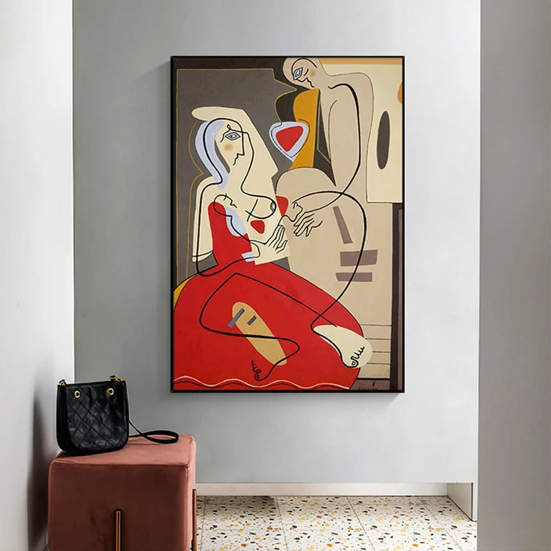 A series of fluid, organic shapes intertwined in a vertical composition.