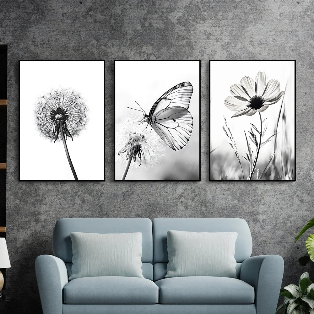 This paired canvas set explores the delicate poetry of wildflowers.