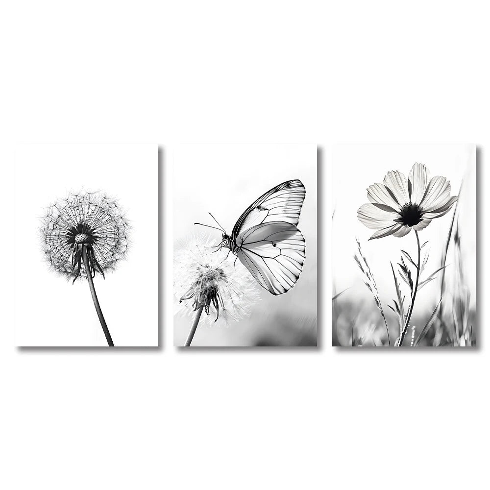 This paired canvas set explores the delicate poetry of wildflowers.
