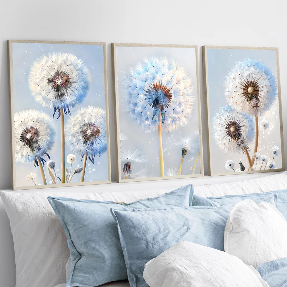 This paired canvas set explores the delicate poetry of wildflowers.