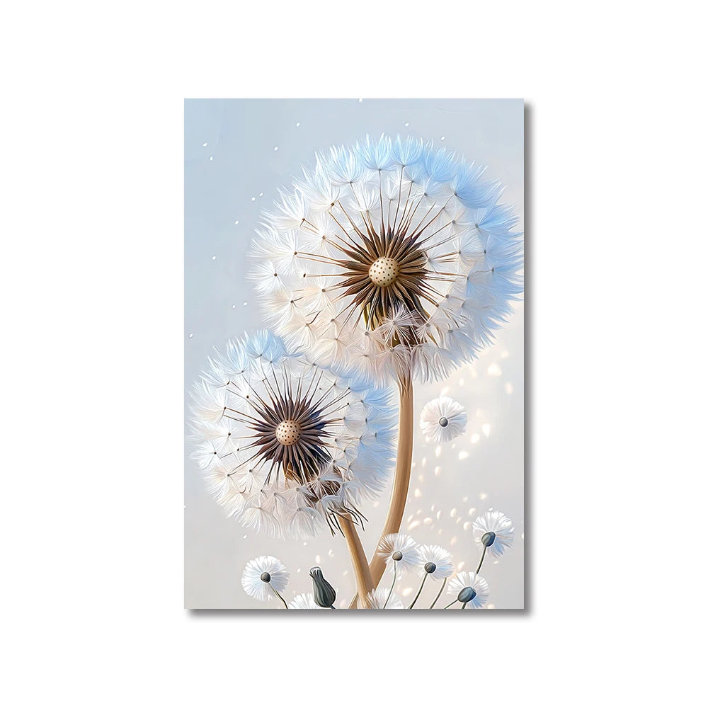 This paired canvas set explores the delicate poetry of wildflowers.