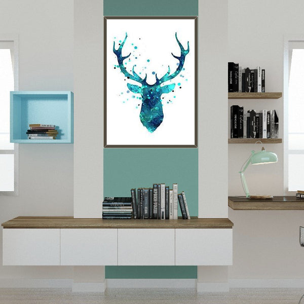 Sika Deer Abstract 1 Wall Art Canvas Print