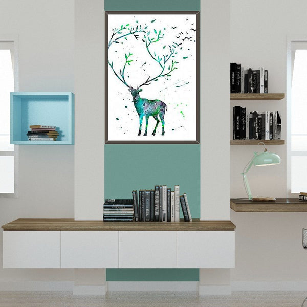 Sika Deer Abstract 2 Wall Art Canvas Print