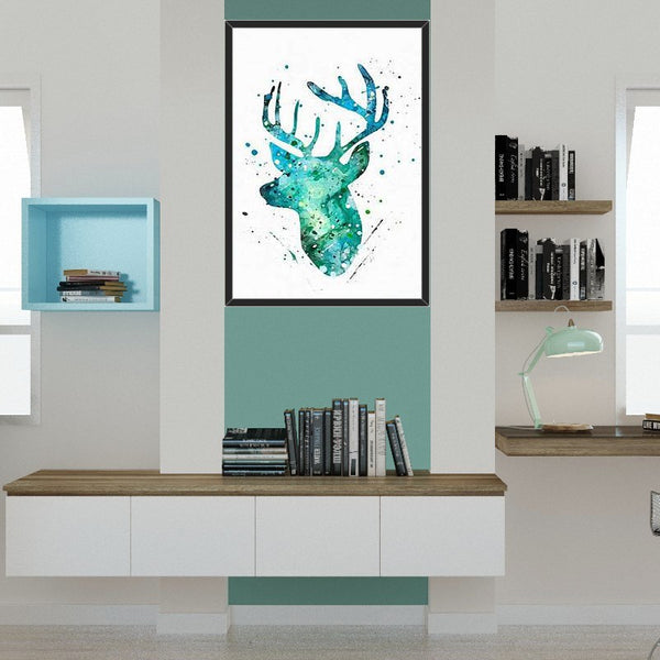 Sika Deer Abstract 3 Wall Art Canvas Print