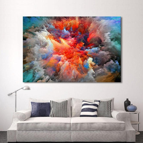 Abstract Colorful Clouds 2 Wall Canvas Print