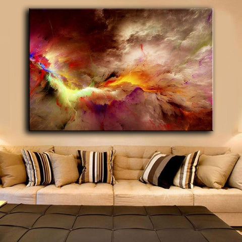Abstract Colorful Clouds 4 Wall Canvas Print