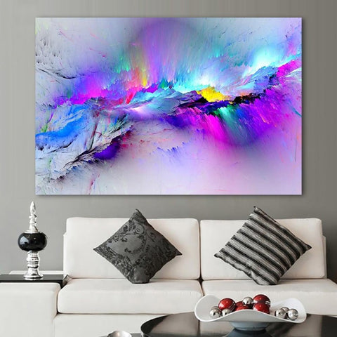 Abstract Colorful Clouds Wall Canvas Print