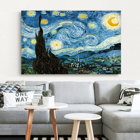 Starry Night on the Rhone River by Vincent Van Gogh Wall Canvas Printi