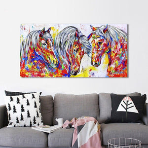 Three Horses Wall Canvas Print